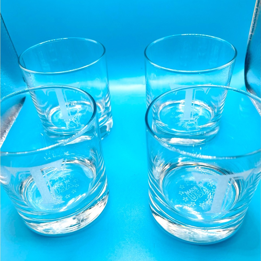 NIB monogrammed rocks glasses